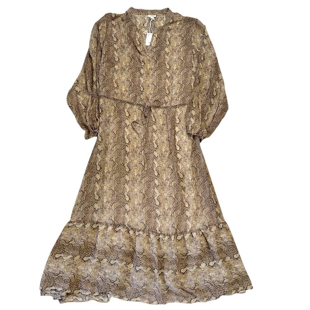 a.n.a Women's Plus Size 3X Long Sleeve Animal Print Maxi Chiffon Dress NWT $82